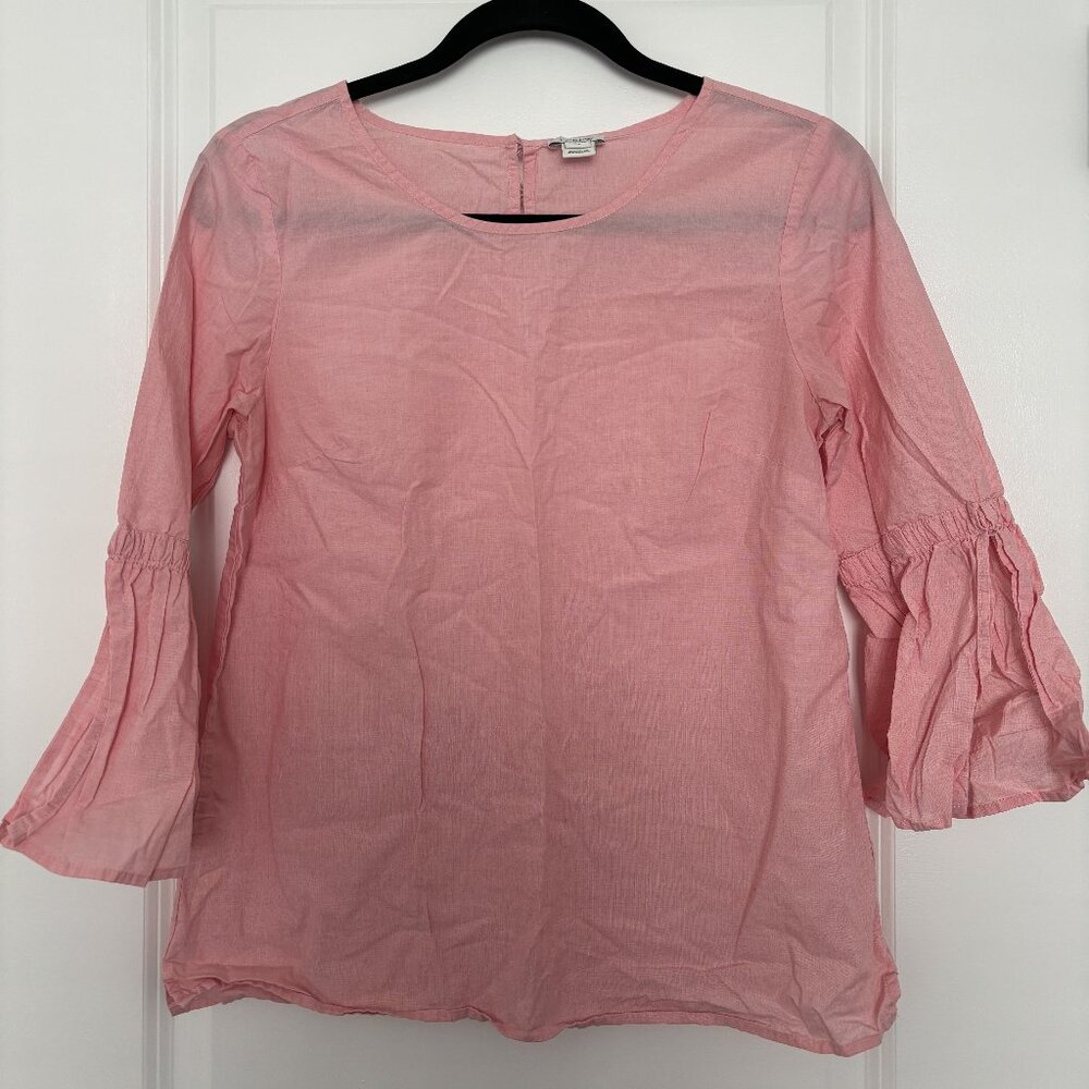 J Crew Pink Bell Sleeve Blouse 🌸 Size XS
